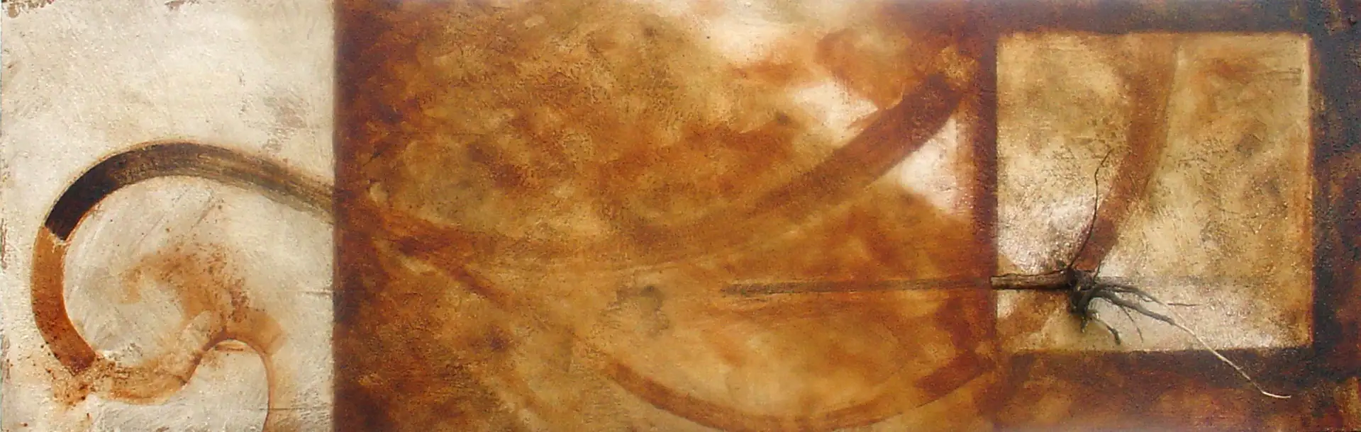 AB_.La vieja y polvorienta arpa (2006)-óleo,raíz,dm-28 x 90 cms.