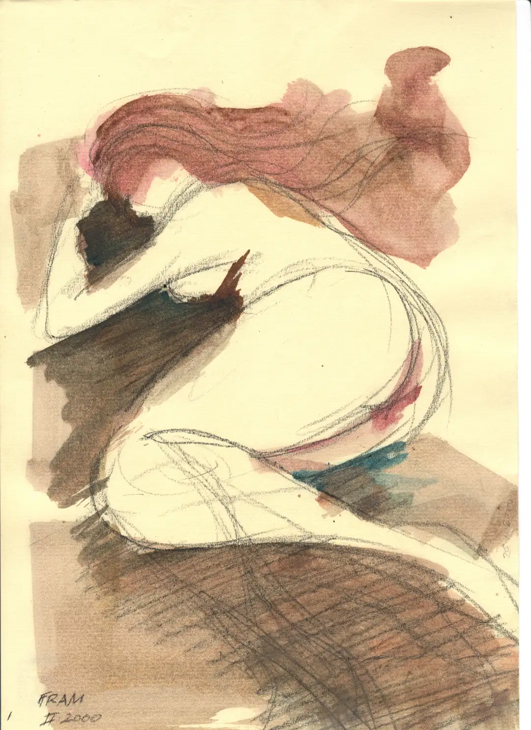 DD_DIBUJOS.Figura 09 (2000), óleo,papel-29 x 21 cms.