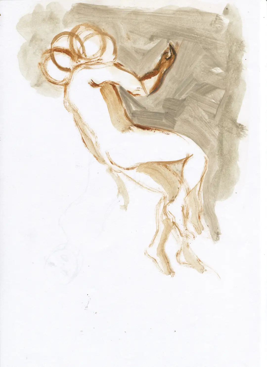 DD_DIBUJOS.Figura (2001).021, óleo,papel-29 x 21 cms.