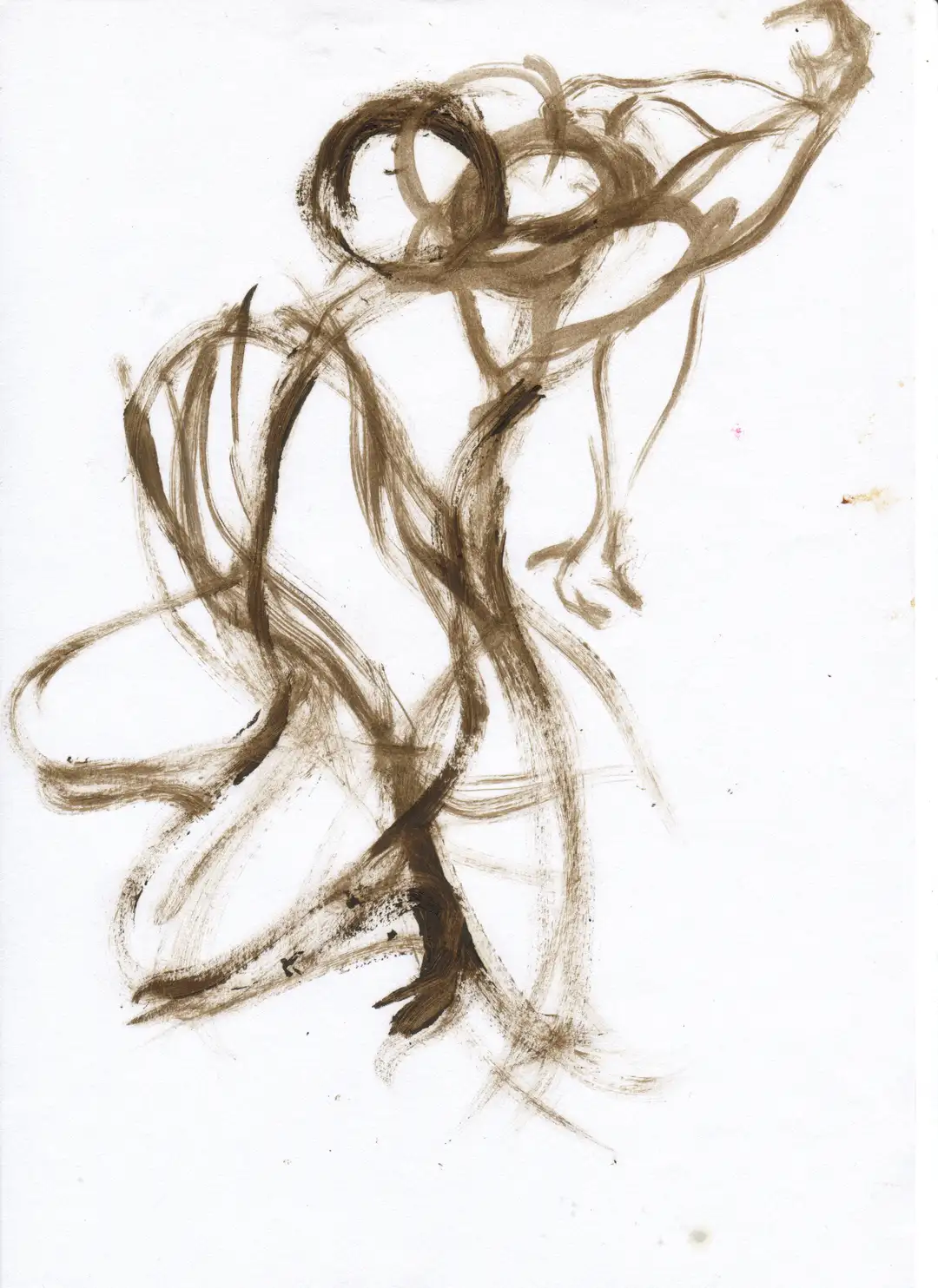 DD_DIBUJOS.Figura (2001).028, óleo,papel-29 x 21 cms.