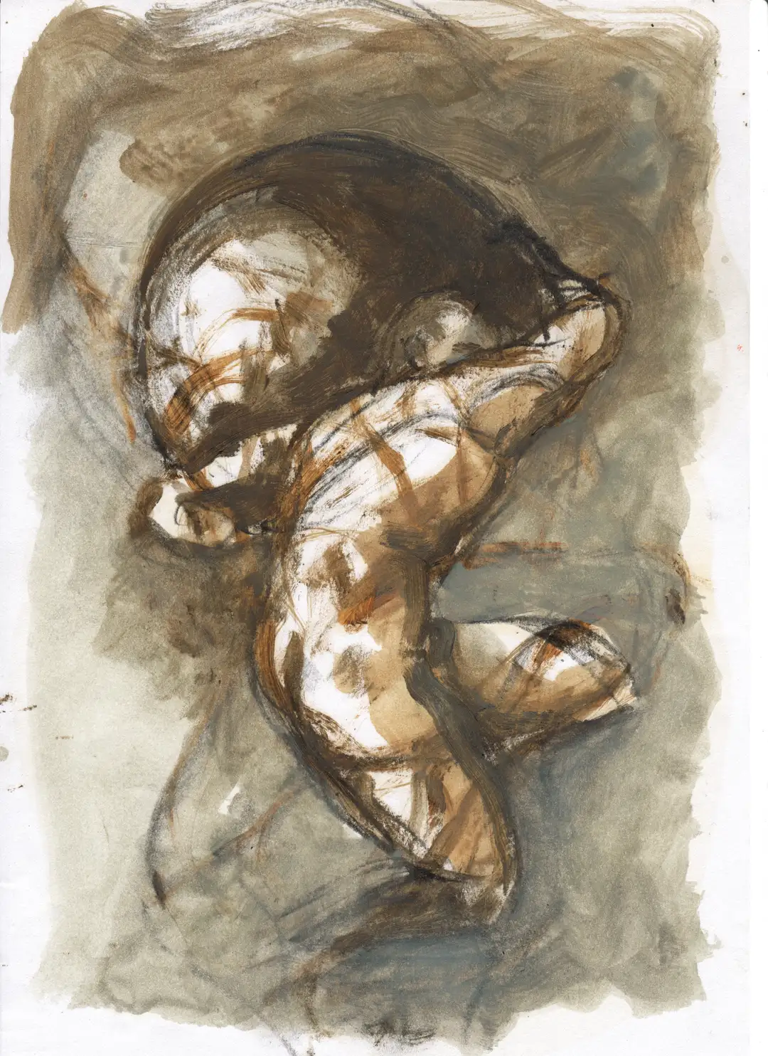 DD_DIBUJOS.Figura (2001).032, óleo,papel-29 x 21 cms.