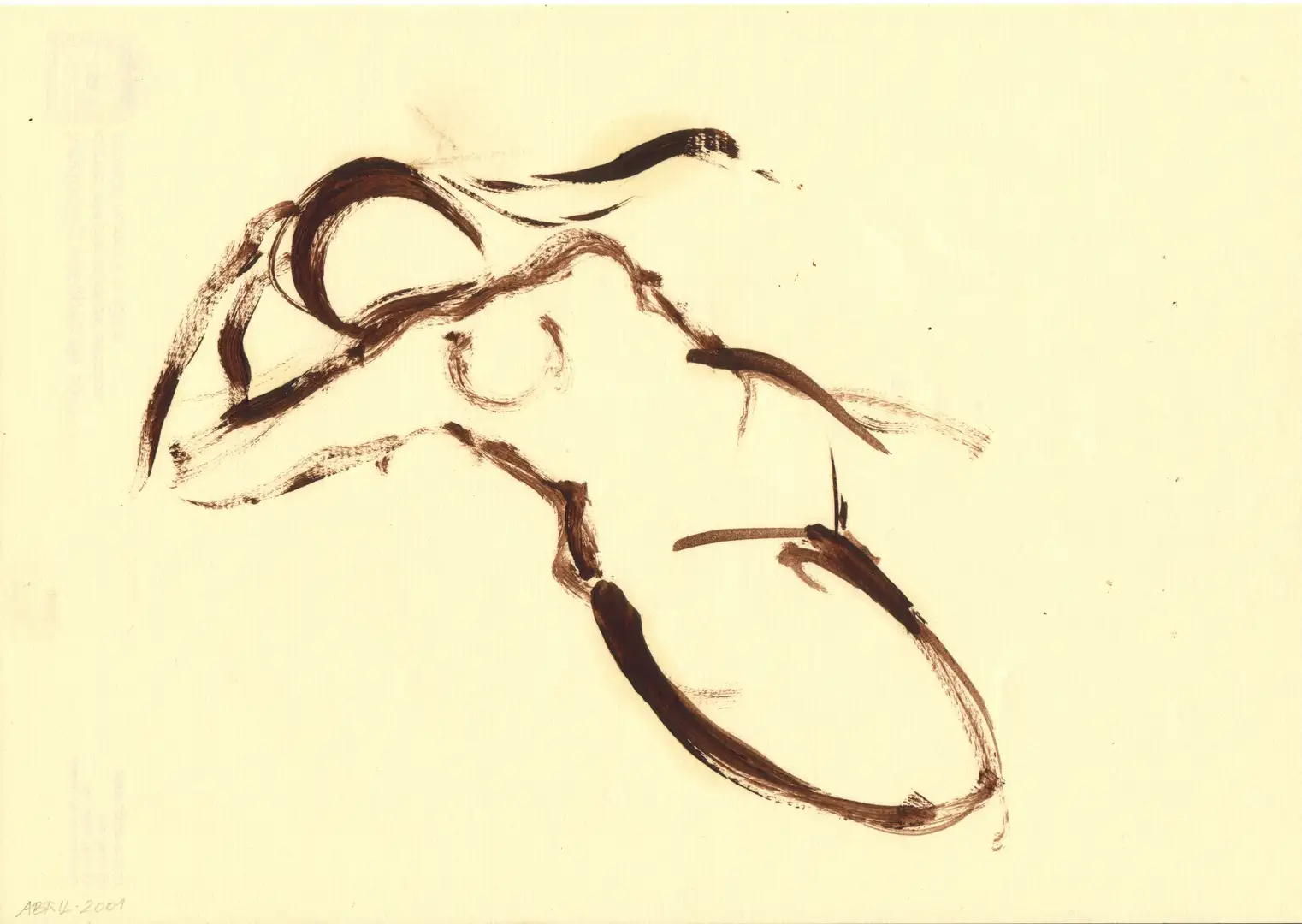 DD_DIBUJOS.Figura (2001,4).013, óleo,papel-29 x 21 cms.